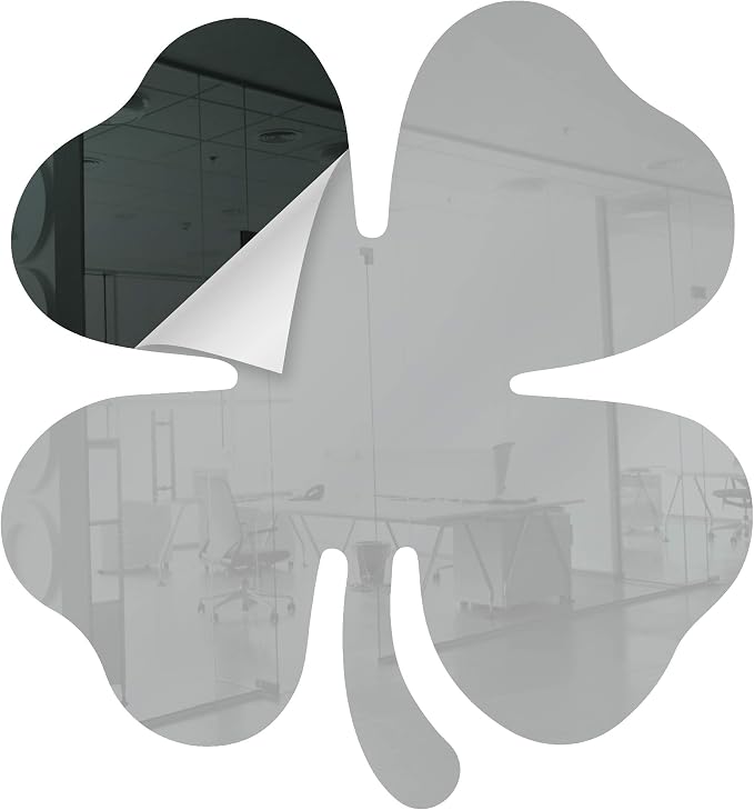 Marketing Holders Acrylic Mirror 7" Wide Shamrock Grey .118" Thick No Adhesive Reflective Pieces Perfect for DIY Arts and Crafts School Projects Home or Office Decor Special Events