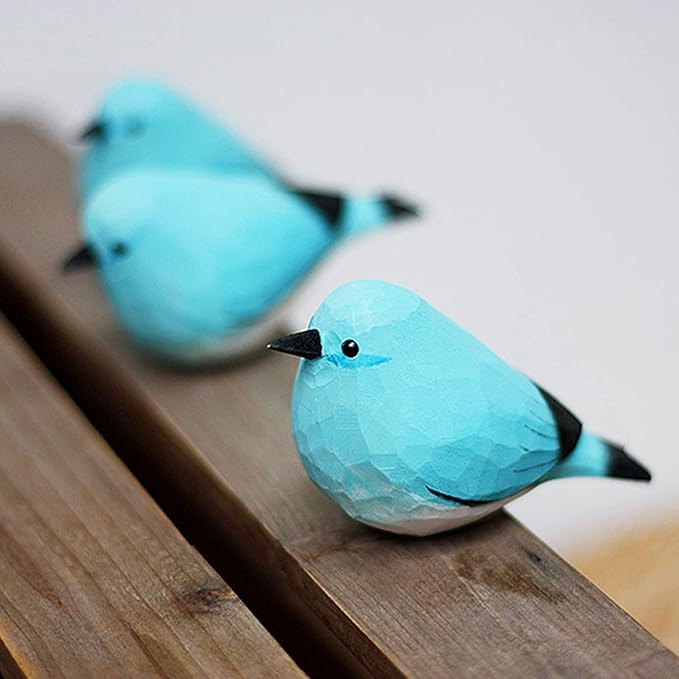 WEAUSUP Hand Carved Wooden Bird Figurine Gift for Bird Lovers