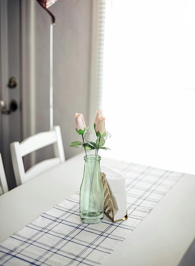Serene Spaces Living Mini Green Glass Bud Vase, Centerpiece for Wedding Reception, Mini Flower Vases for Home Decor, Vintage Bottle Style Vase, Pack of 48