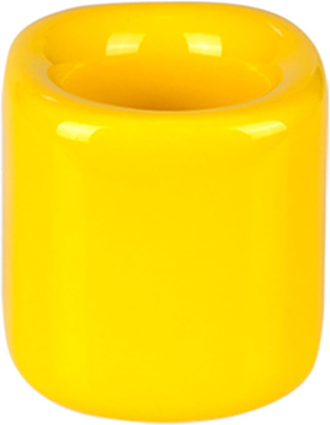 Mega Candles 10 pcs Yellow 1/2 Inch Diameter Ceramic Chime Ritual Spell Candle Holders, Great for Casting Chimes, Meditation, Rituals, Spells, Vigil, Witchcraft, Wiccan Supplies