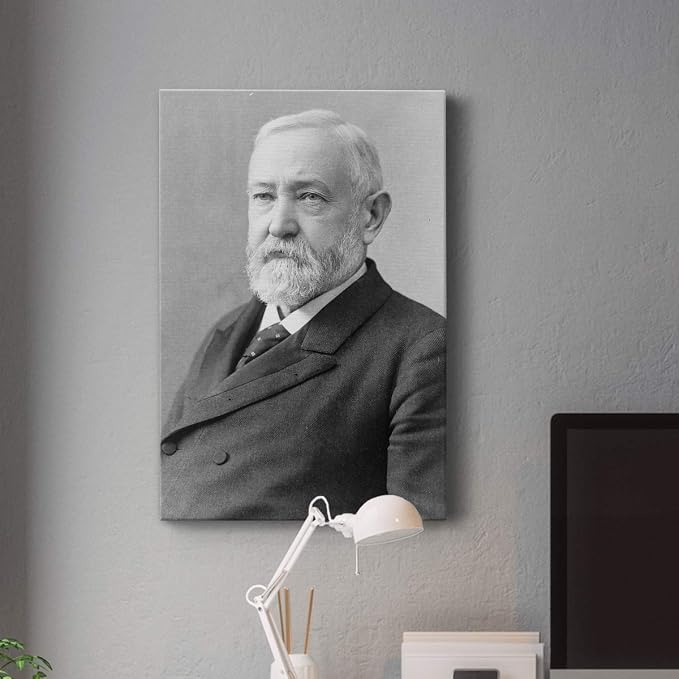 Renditions Gallery Benjamin Harrison Presidental Portrait Wall Art, Premium Gallery Wrapped Canvas Decor, Ready to Hang, 48 in H x 32 in W, Made in America Print