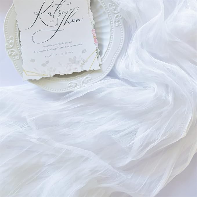 Ivory Cheesecloth Table Runner Cheese Cloth Wedding Birthday Party Decor | 10Ft Summer Rustic Boho Gauze Farmhouse Bridal Baby Shower Holiday Dining Tea Party Home Table Decorations 4 Pack
