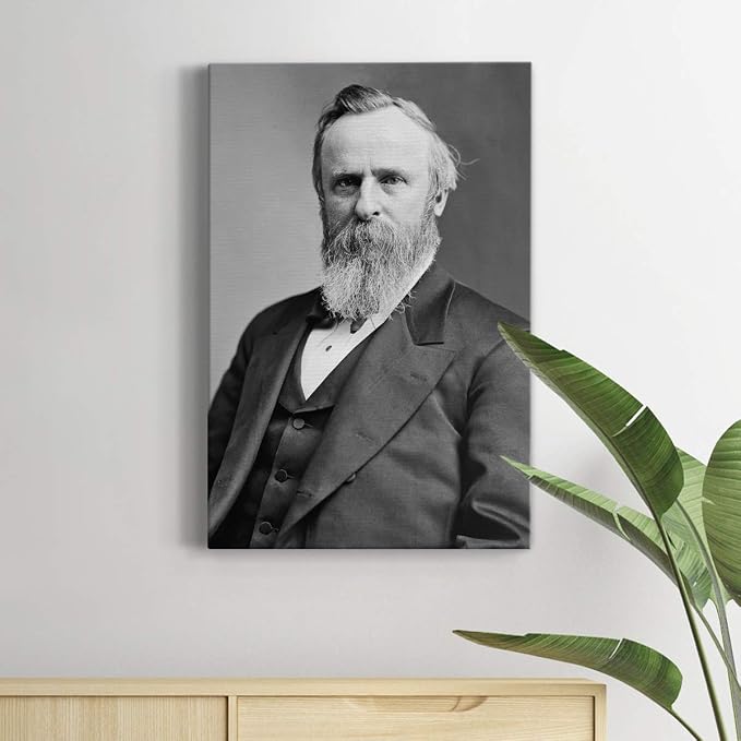 Renditions Gallery Rutherford B. Hayes Presidental Portrait Wall Art, Premium Gallery Wrapped Canvas Decor, Ready to Hang, 27 in H x 16 in W, Made in America Print