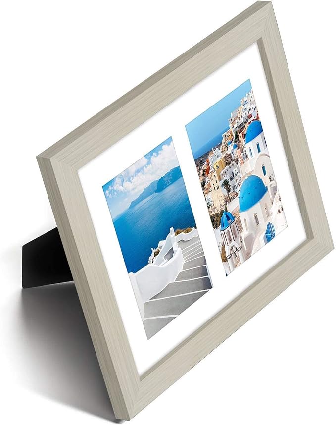 Americanflat 4x6 Double Picture Frame - Engineered Wood - Light Wood