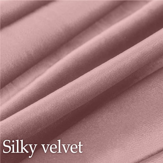 lalaLOOM Velvet Throw Pillow Covers, Set of 2, 24x24 Dusty Rose