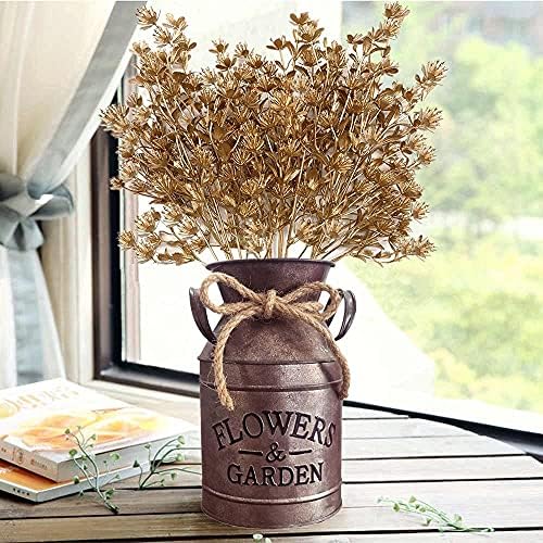 Artificial Golden Flowers, Fake Baby Breath Gypsophila Plants, Gold 4 Pack