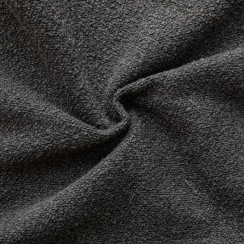 MANDIOO Pack of 2 Decorative Throw Pillow Covers Accent Solid Woven Textured Cushion Covers Pillow Cases Bedroom Living Room Sofa Home 16 x 16 lnch Dark Gray