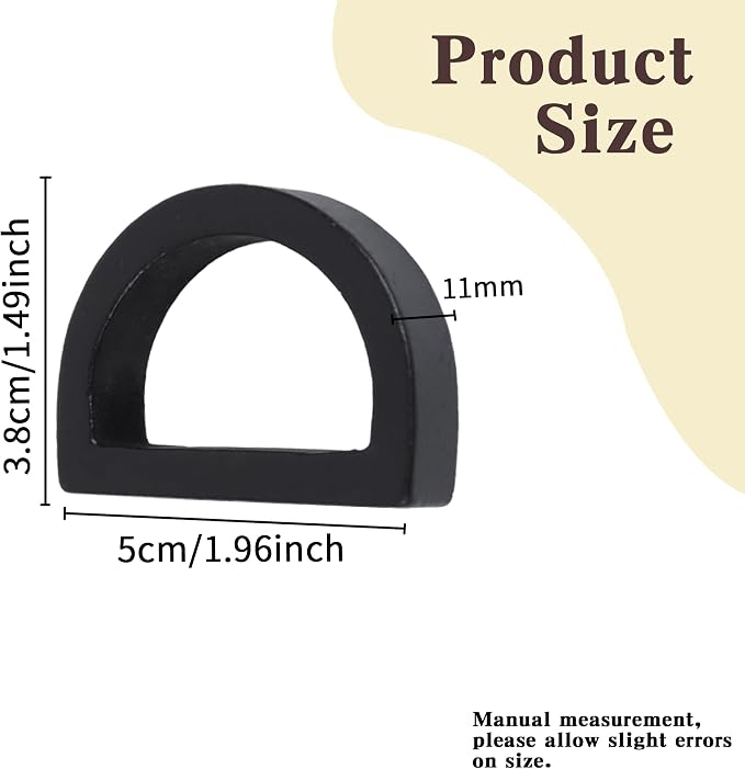 Yagoo Napkin Rings Set of 6, Wood Semicircle Napkin Holder(Black) | Handcrafted Wood, Reusable,Keeps Napkins Neat, Elegant Table Decor for Dinner, Party and Holiday