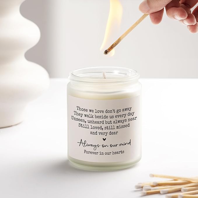 Shqiueos Sympathy Gifts for Loss of Loved One, Memorial Lavender Candle