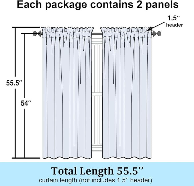 Simplebrand Rod Pocket Top Solid Voile Sheer Curtains for Bedroom, 54 Inch Length Drapes Set of 2, Lightweight and Light Filtering Elegant Lime Curtains Panels Window Treatment, 42W×54L, Lime