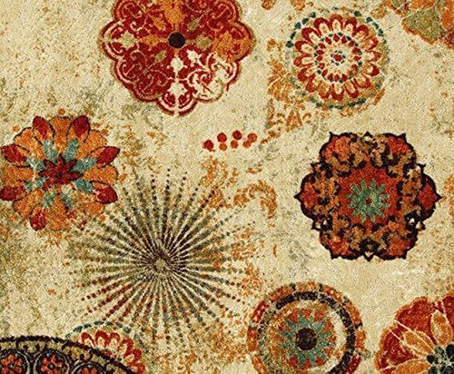 Mohawk Home Caravan Ornamental Floral Medallion 2' 6" x 3' 10" Area Rug - Orange - Perfect for Living Room, Dining Room, Office