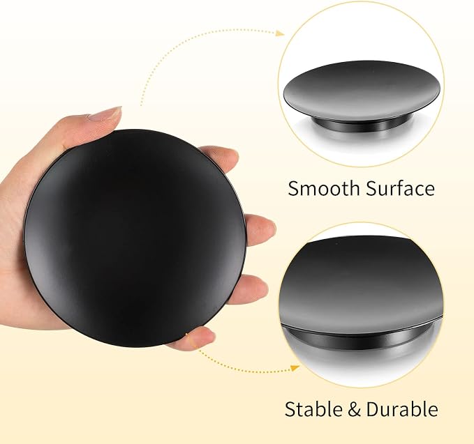 Romadedi 4-Pack Black Iron Candle Plate, Small Tray for Pillar, 4.25 in