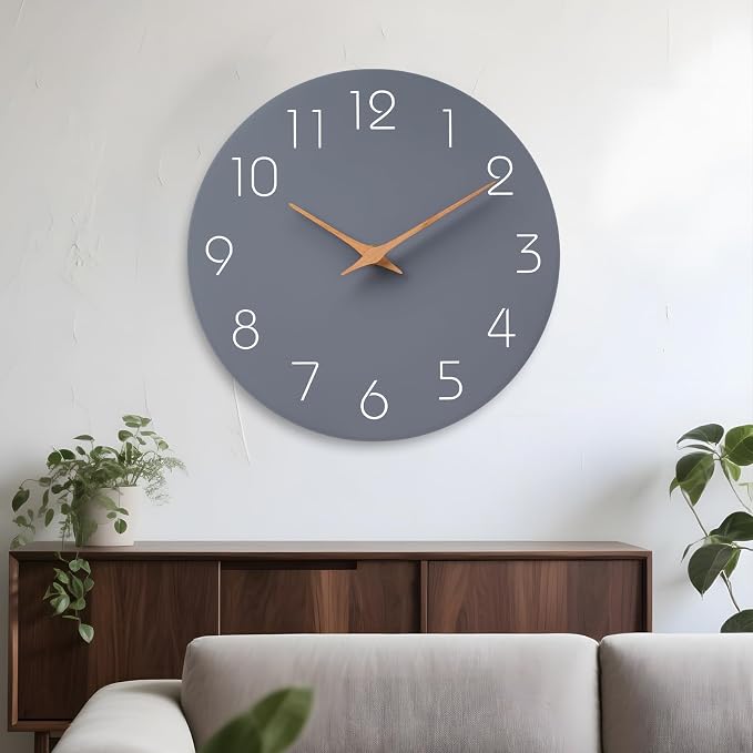 Mosewa Large Wall Clock 18" Modern Silent Non-Ticking Battery Operated | Analog Kitchen Home Bathroom Living Room Bedroom Office Mordern Simple