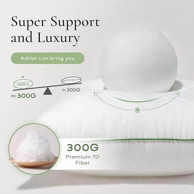 Ashler Throw Pillow Inserts (Pack of 4, White), 12 x 12 Inches Pillow Inserts with 100% Cotton Cover, Indoor Decorative Pillows Inserts for Couch Sofa and Bed