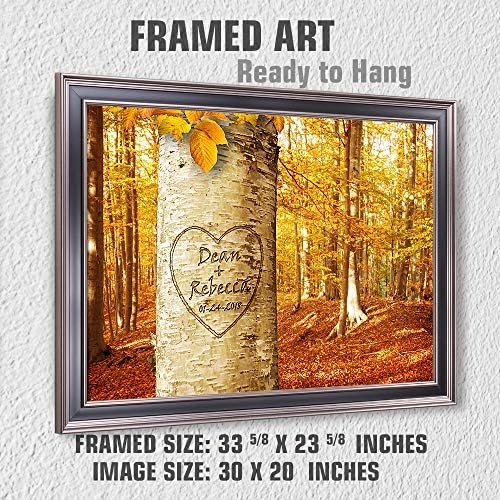 Love Growing Personalized Framed Arts Gift Couple's Names and the Date Gift for Anniversary,Valentine's day,Wedding.With Different Frame Styles Framed Size:33 5/8x23 5/8 inches