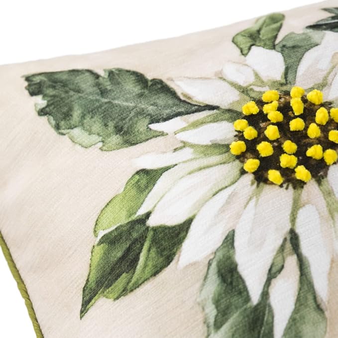 OiseauVoler Daisy Flower Throw Pillow Covers Decorative Lumbar Pillowcases Floral Cushion Covers Cases for Sofa Couch Bed Farmhouse Home Decor 14x28 Inch