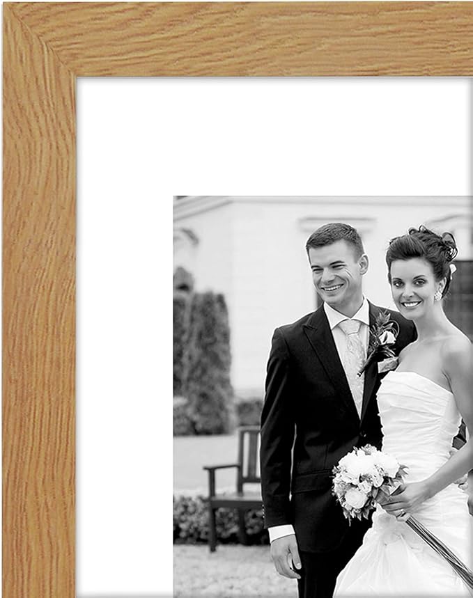 Americanflat Set of 7 Picture Frames with Shatter-Resistant Glass - Gallery Wall Frame Set with One 11x14, Two 8x10 and Four 5x7 Frames - Signature Collection - Dark Oak | Includes one 11x14, two 8x10 and four 5x7, shatter-resistant glass, hanging hard...