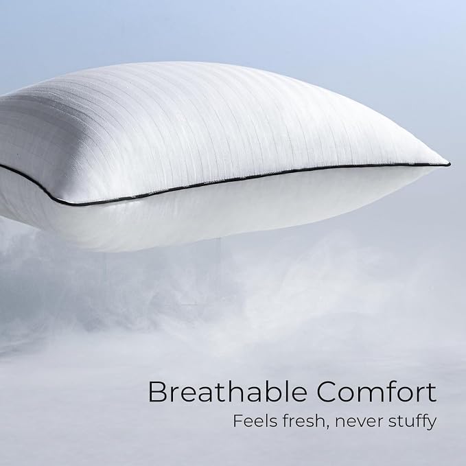 Phantoscope Synthetic Down Pillow Insert - 18x18 Down Alternative, Ultra Soft Large Square Throw Pillow with 100% Cotton for Couch Sham, Bed Sleeping (White, Set of 1) Made in USA