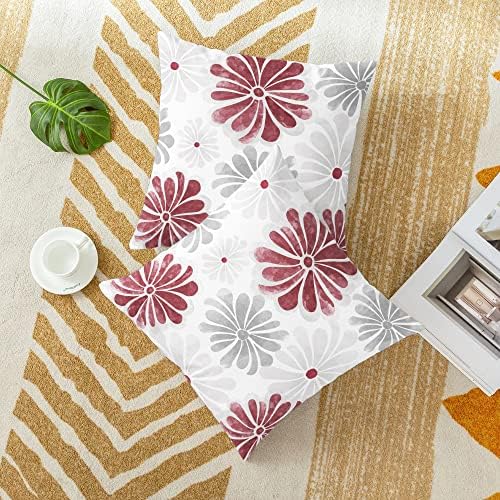 CaliTime Decorative Couch Throw Pillow Covers, 16 X 16 Inches, Burgundy