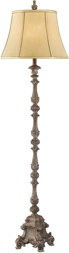 Regency Hill 62" Tall Traditional French Candlestick Faux Wood Floor Lamp