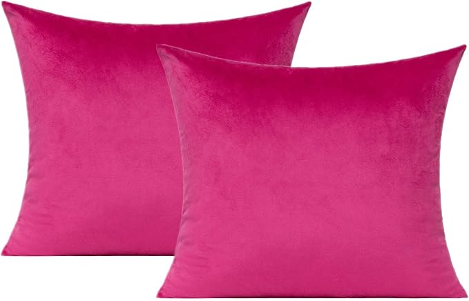 VAKADO Hot Pink Throw Pillow Covers Decorative 16x16 Set of 2 Outdoor Decor Couch Cushion Covers Pillowcases Home Bed Decoration for Sofa Bedroom Office
