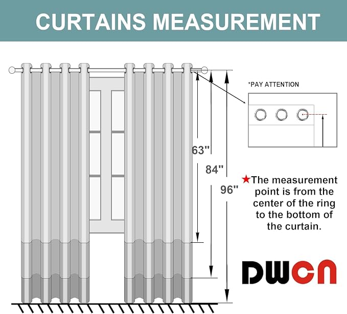 DWCN Ombre Faux Linen Sheer Curtains - Extra Wide Gradient Semi Voile Light Filtering Grommet Top Bedroom and Living Room Curtains, 60 x 84 Inches Long, 2 Panels, Sunset Orange