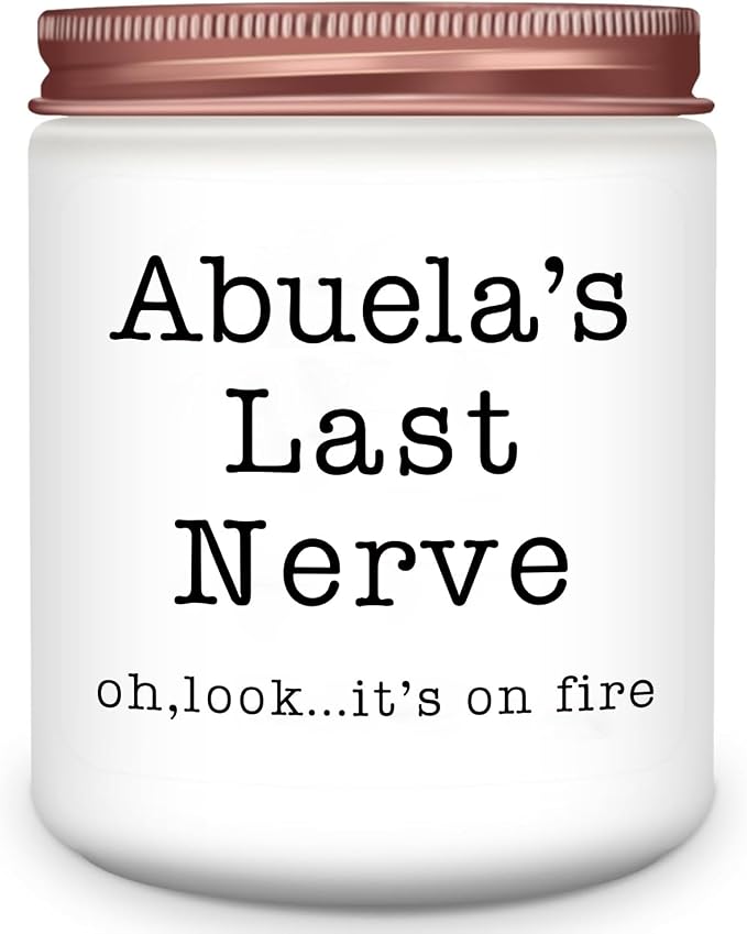 Homsolver Abuela Gifts,Gifts for Grandma from Granddaughter Grandson, Christmas, Birthday, Mother and Grandparents Day, Scented Candles, Abuela’s Last Nerve