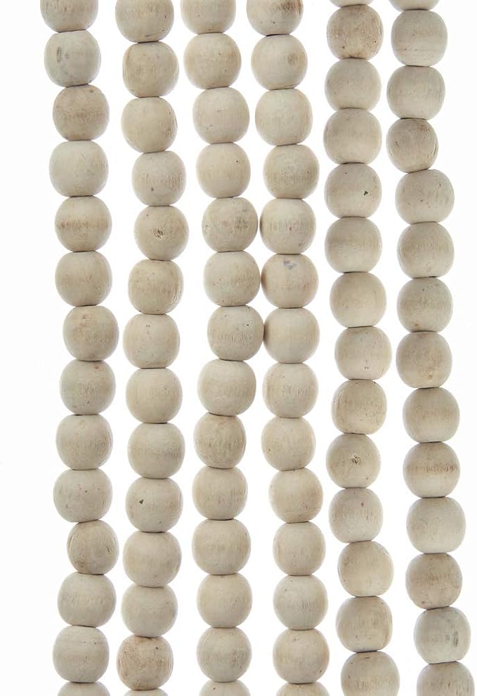 Kurt S. Adler 9-Foot Natural Wood Beaded Garland