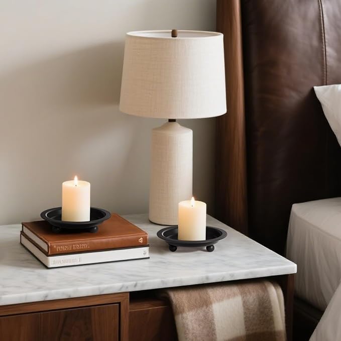 Candle Holder, Round Tray for up to 2.8 Inch Pillar & Ball Candles