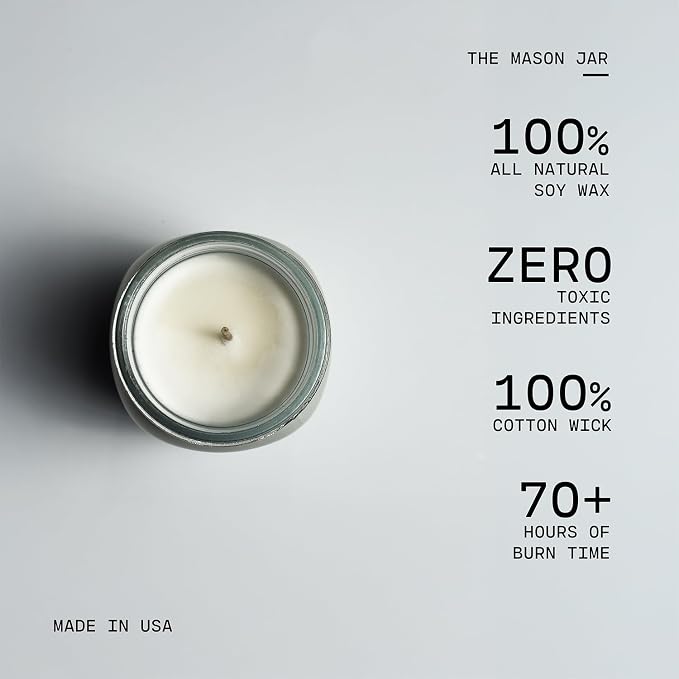 Milkhouse Raspberry Lane Soy Candle, 13 oz Mason Jar, 70+ Hr Burn