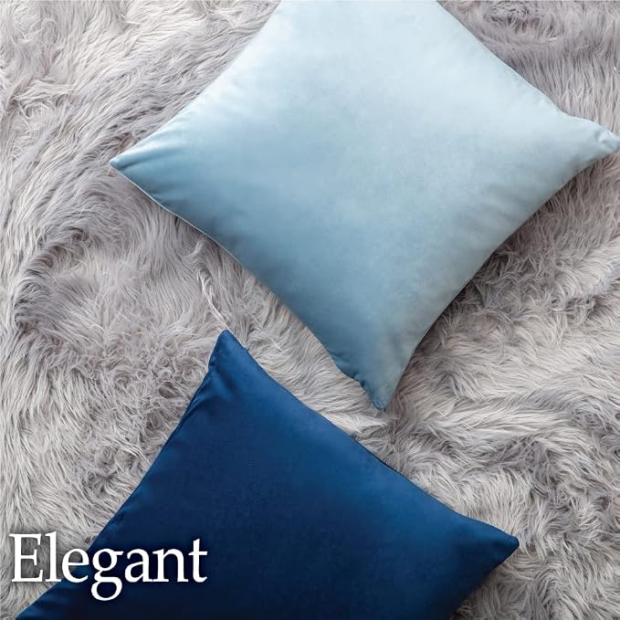 lalaLOOM Velvet Throw Pillow Covers, Set of 2, 18x18 Peacock