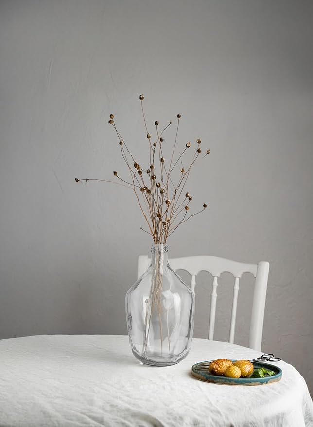 Serene Spaces Living Clear/Brown Tall Vase, Bottle Glass Vase, Elegant Home Decor for Fresh or Dried Flowers, Perfect for Living Rooms, Dining Areas, and Centerpieces (Large - Pack of 1)