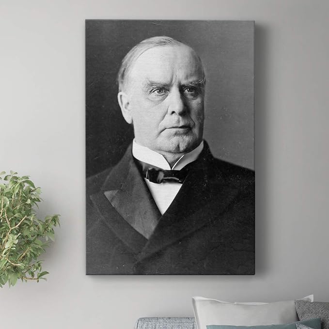 Renditions Gallery William McKinley Presidental Portrait Wall Art, Premium Gallery Wrapped Canvas Decor, Ready to Hang, 18 in H x 12 in W, Made in America Print