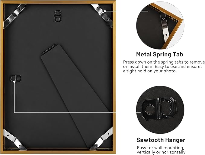 Frametory 2 Pack 6x8 Aluminum Frame with Mat for 5x7 Photo, Bronze