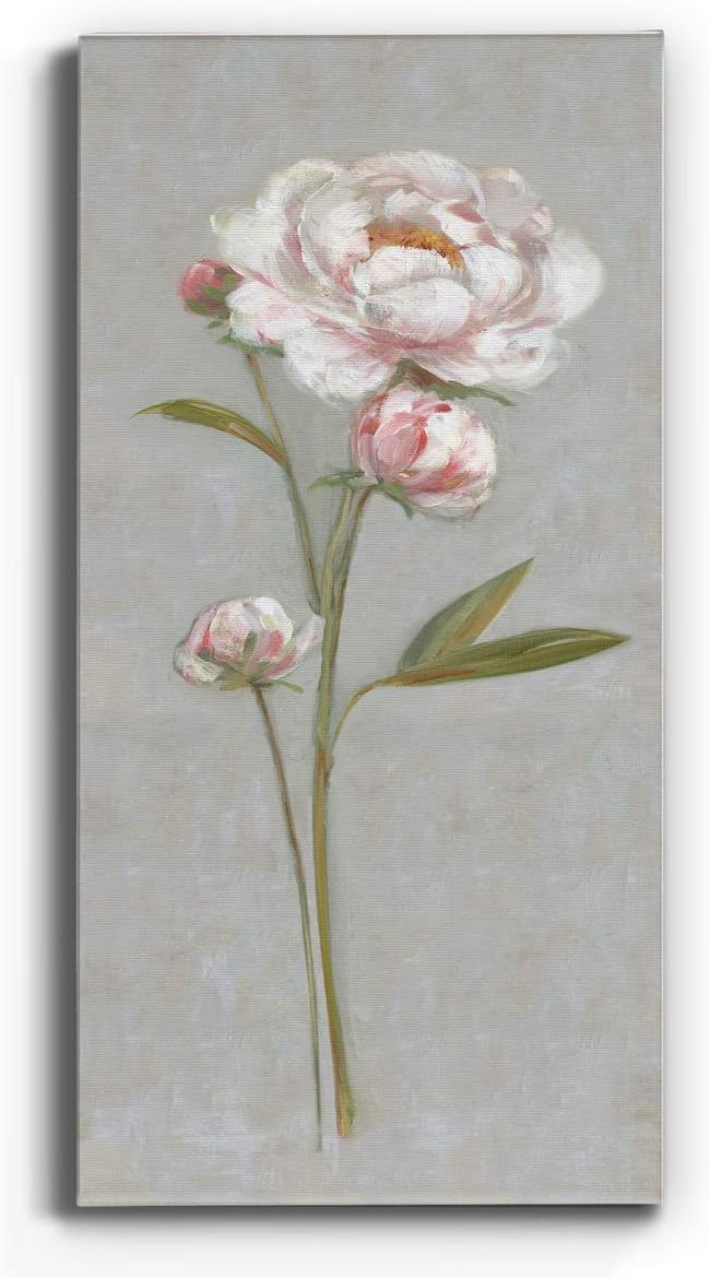 Renditions Gallery Canvas Nature Wall Art Modern Paintings Decorations Magical Pink Peony Romantic Canvas Artwork Wall Hanging Glam Prints for Bedroom Office Kitchen - 20"x40" LT43