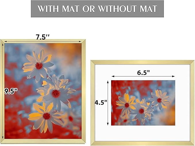 Golden State Art 8x10 Gold Aluminum Picture Frame Real Glass