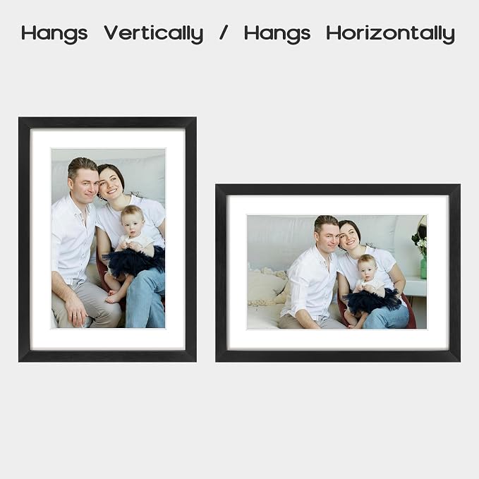Frametory 5x7 Black Aluminum Metal Picture Frame Mat for 4x6 Glass