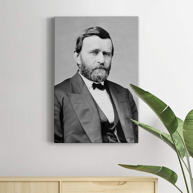 Renditions Gallery Ulysses S. Grant Presidental Portrait Wall Art, Premium Gallery Wrapped Canvas Decor, Ready to Hang, 36 in H x 24 in W, Made in America Print