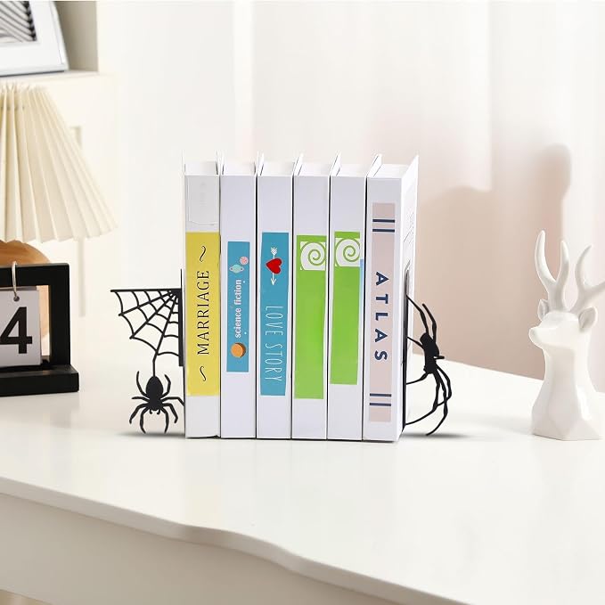 Geelin Spider Bookends Set of 2 Metal Bookends for Shelves Home Office