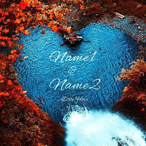 Water Fall or Anniversary Canvas Prints Artwork with Couple's Names in Water Heart,Perfect Love Gift for Newlyweds 18x12 inches