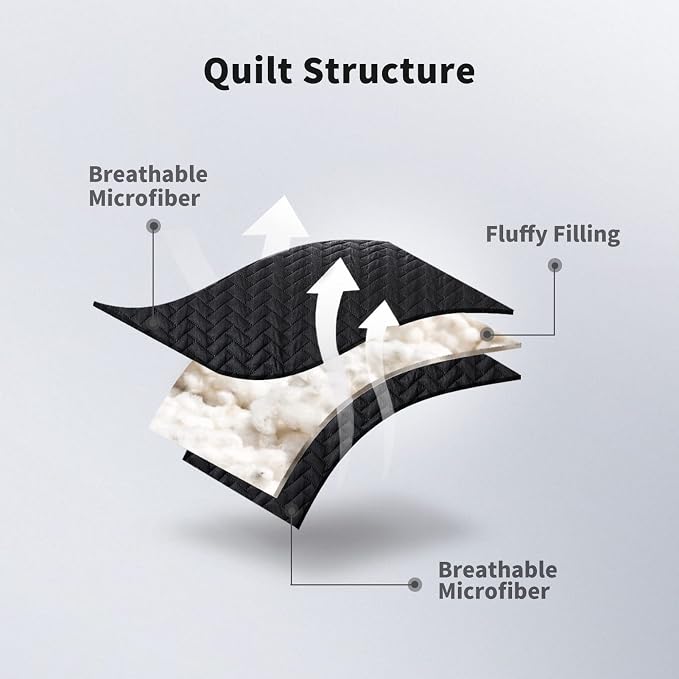 Maple&Stone Black Quilt Set King Size, Lightweight Bedspread | Breathable Coverlet with Chevron Pattern, All-Season Dorm Bed Cover Set Bedding Decor 3 Piece