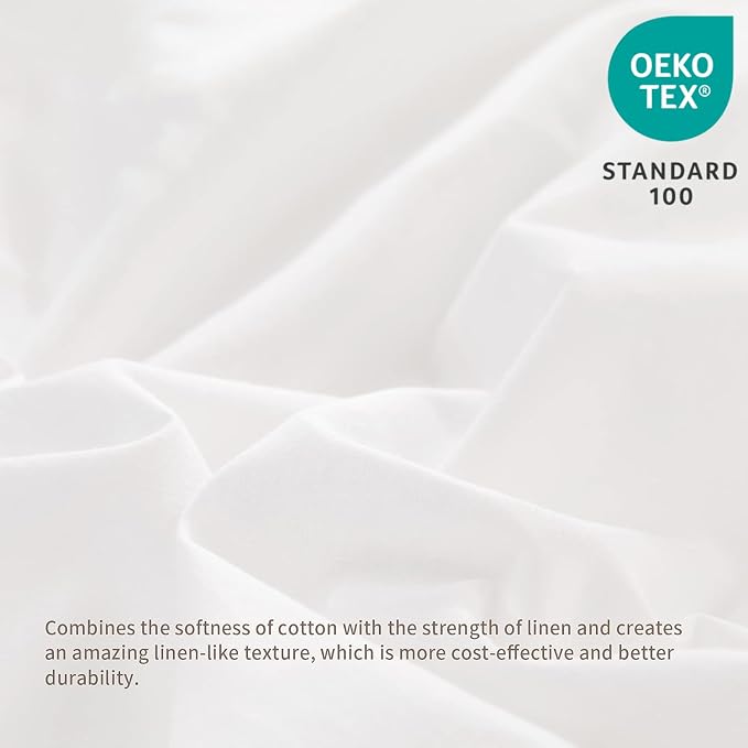 BISELINA French Linen Bed Skirt with Pleated Frills 14-Inch Tailored Drop Natural Flax Cotton Blend Dust Ruffle Soft Cozy Farmhouse Bedding (14" Twin, White)