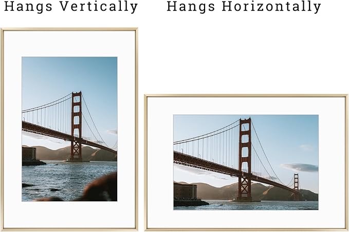 Frametory 16x24 Gold Aluminum Metal Picture Frame Mat for 12x18 Glass