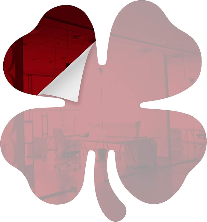 Marketing Holders Acrylic Mirror 9" Wide Shamrock Medium Red .118" Thick No Adhesive Reflective Pieces Perfect for DIY Arts and Crafts School Projects Home or Office Decor Special Events