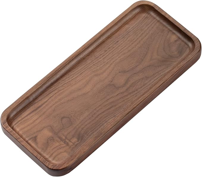 muso wood Walnut Serving Tray Solid Wood Tray, 11.8 x 5 inch
