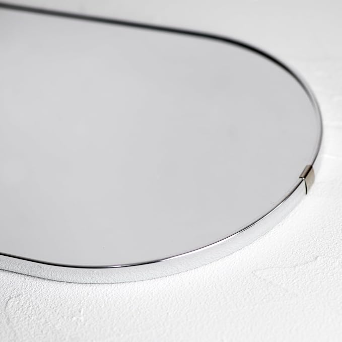 Oval Mirror with Lanyard, High Definition,Sliver, 11.61x18.9inch | Mirror for Bathroom, Hallway, Living Room