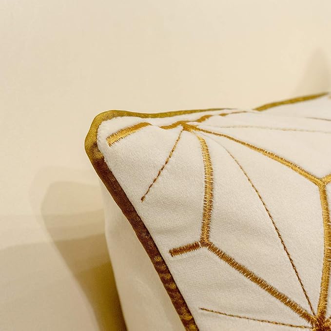 Avigers Throw Pillow Cover 20 x 20 Inch, White Gold, Velvet, Hidden Zipper
