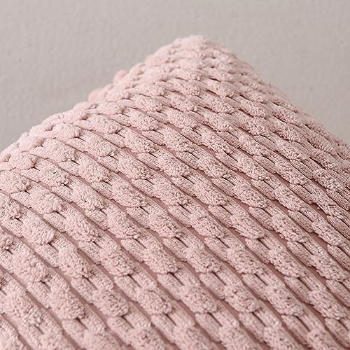 Fancy Homi 2 Packs Dusty Pink Decorative Throw Pillow Covers 12x20 Inch for Couch Bed Sofa, Modern Farmhouse Boho Home Decor, Soft Cute Plush Corduroy Cushion Case 30x50 CM