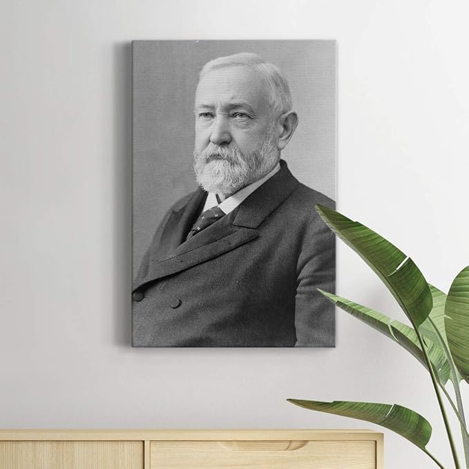 Renditions Gallery Benjamin Harrison Presidental Portrait Wall Art, Premium Gallery Wrapped Canvas Decor, Ready to Hang, 48 in H x 32 in W, Made in America Print
