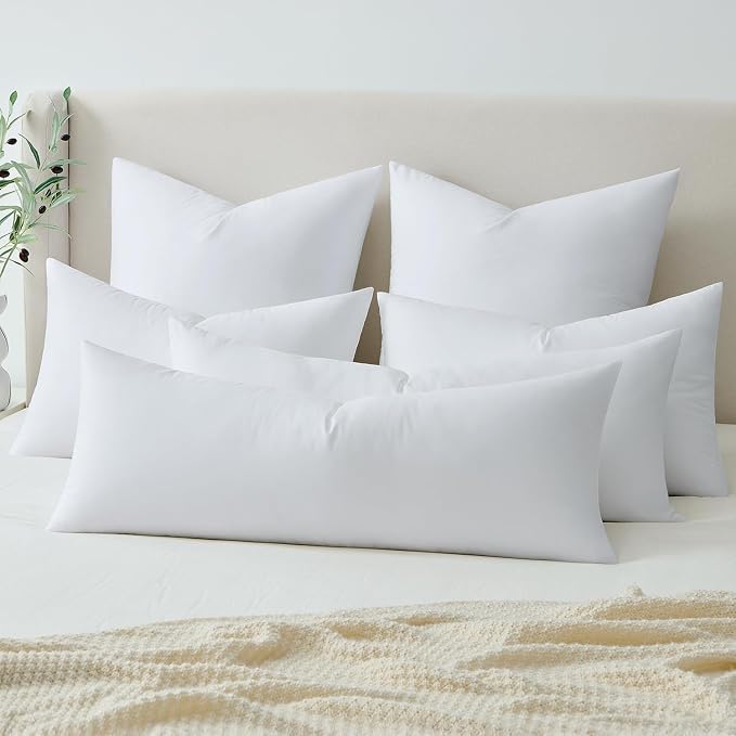 MIULEE 14x26 Down Alternative Pillow Insert, Soft Throw Pillow for Sofa Bed | Fluffy and Firm Pillow, for Couch Bed Sofa